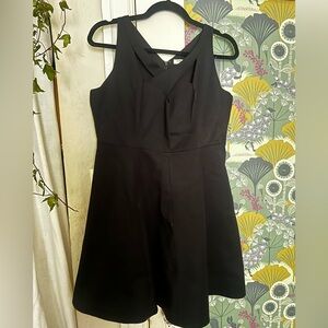 Halston Heritage Black Halter A-Line Mini Dress